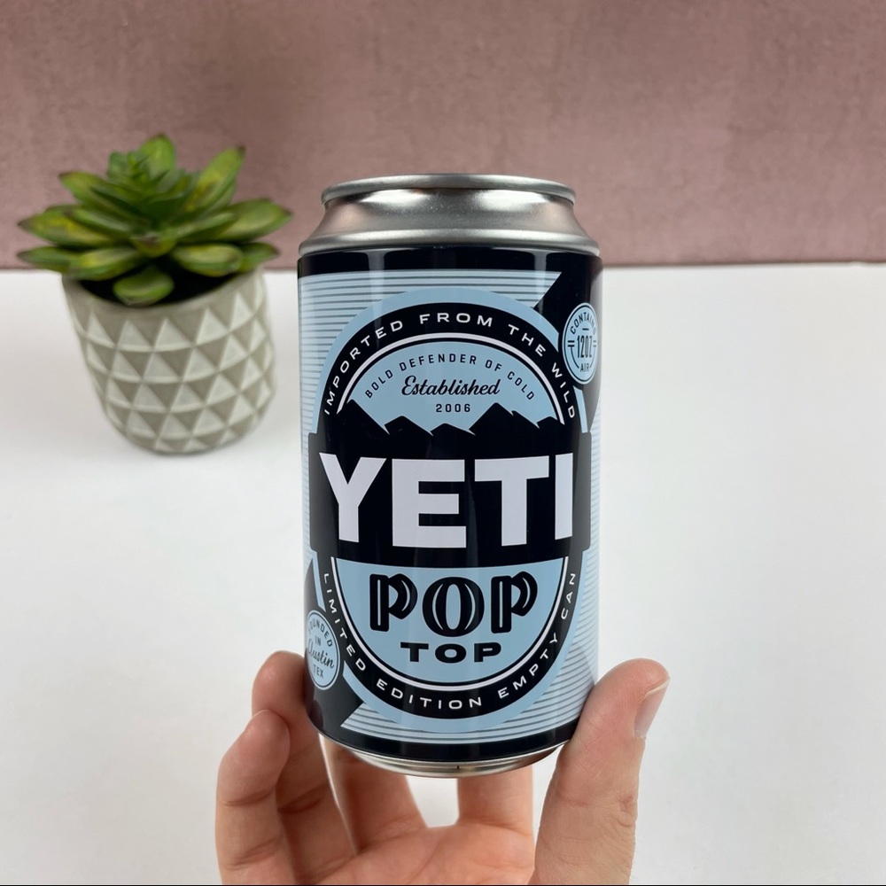 Yeti Pop Top 12 oz Can Of Air Blue Silver Limited Edition Empty Can